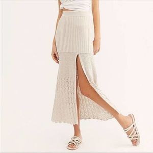 NWT Free People Knit High Slit Maxi Skirt Size Medium